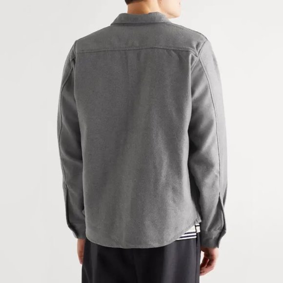 ONIA | Grey Mélange Brushed Flannel Shacket | NWT - Picture 3 of 7